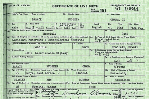 Barack Obama's Long Form Birth Certificate