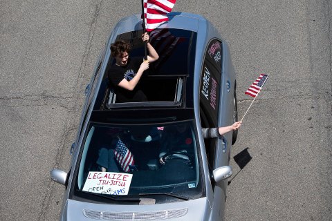 Anti-lockdown protesters in VA