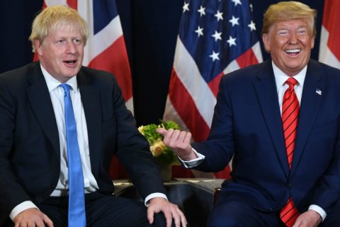 Boris Johnson and Donald Trump summit photo shoot